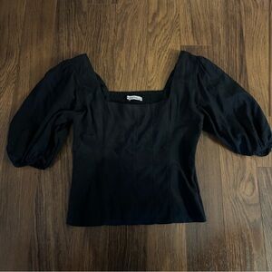 NWOT Abercrombie Black Puff Sleeve Top